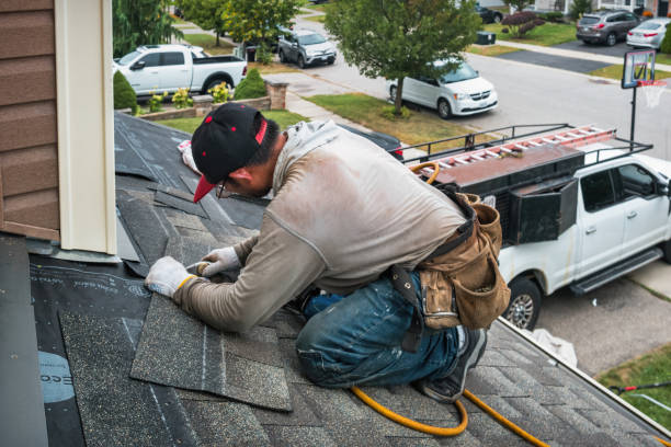 Professional Roofing technician working in Saint Croix Falls, WI